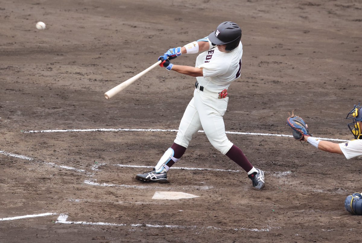 preciousletter's tweet photo. 2026/06/21 大学野球日本代表候補合宿
早稲田大徳丸くん仙台大の左腕大城くんからホームラン！ https://t.co/iwN2550FOT
