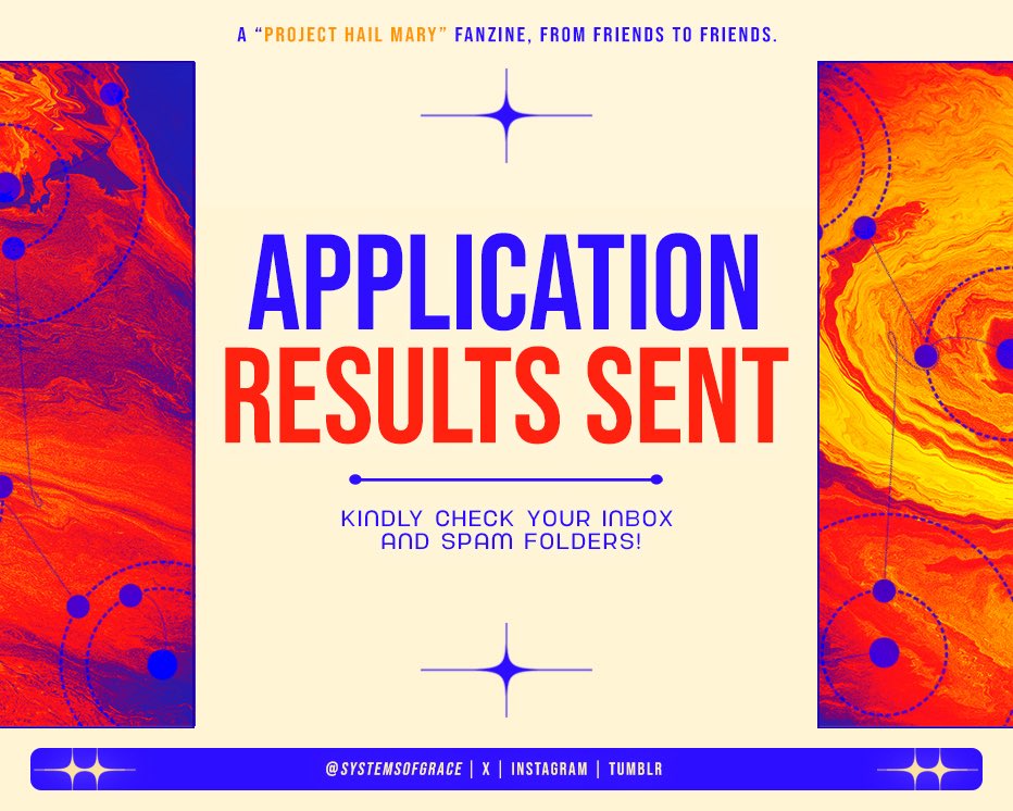 systemsofgrace's tweet photo. 🪐 — CONTRIBUTOR APPS: RESULTS

Finally! After a thorough review and discussions within the crew, we have finalized the lineup of artists and writers that we would love to be part of our #projecthailmary zine. To our applicants: please check your inbox and spam folders! https://t.co/7rMvqKxECr
