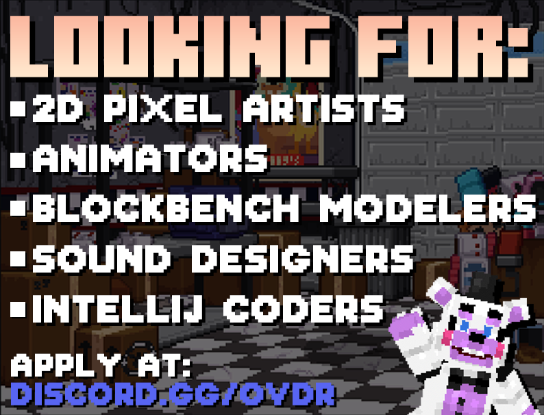 fnafmw's tweet photo. Your Management is Wanted... 😏😏
New help in these positions will be a huge part of making the final push to get 1.0.0 out!