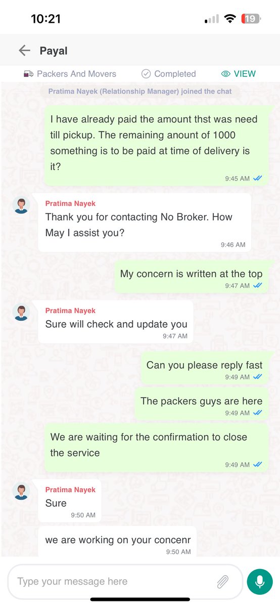 sayhello910's tweet photo. @NoBrokerCare @nobrokercom really have a messed up process. Had a bad experience before, gave another chance: not worth. Everybody beware: they say payment is to be made after delivery but ask for payment at pickup, then ask to fill the delivery checklist at time of pickup. Joke! https://t.co/fPS2fpMlcR