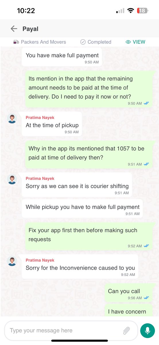 sayhello910's tweet photo. @NoBrokerCare @nobrokercom really have a messed up process. Had a bad experience before, gave another chance: not worth. Everybody beware: they say payment is to be made after delivery but ask for payment at pickup, then ask to fill the delivery checklist at time of pickup. Joke! https://t.co/fPS2fpMlcR