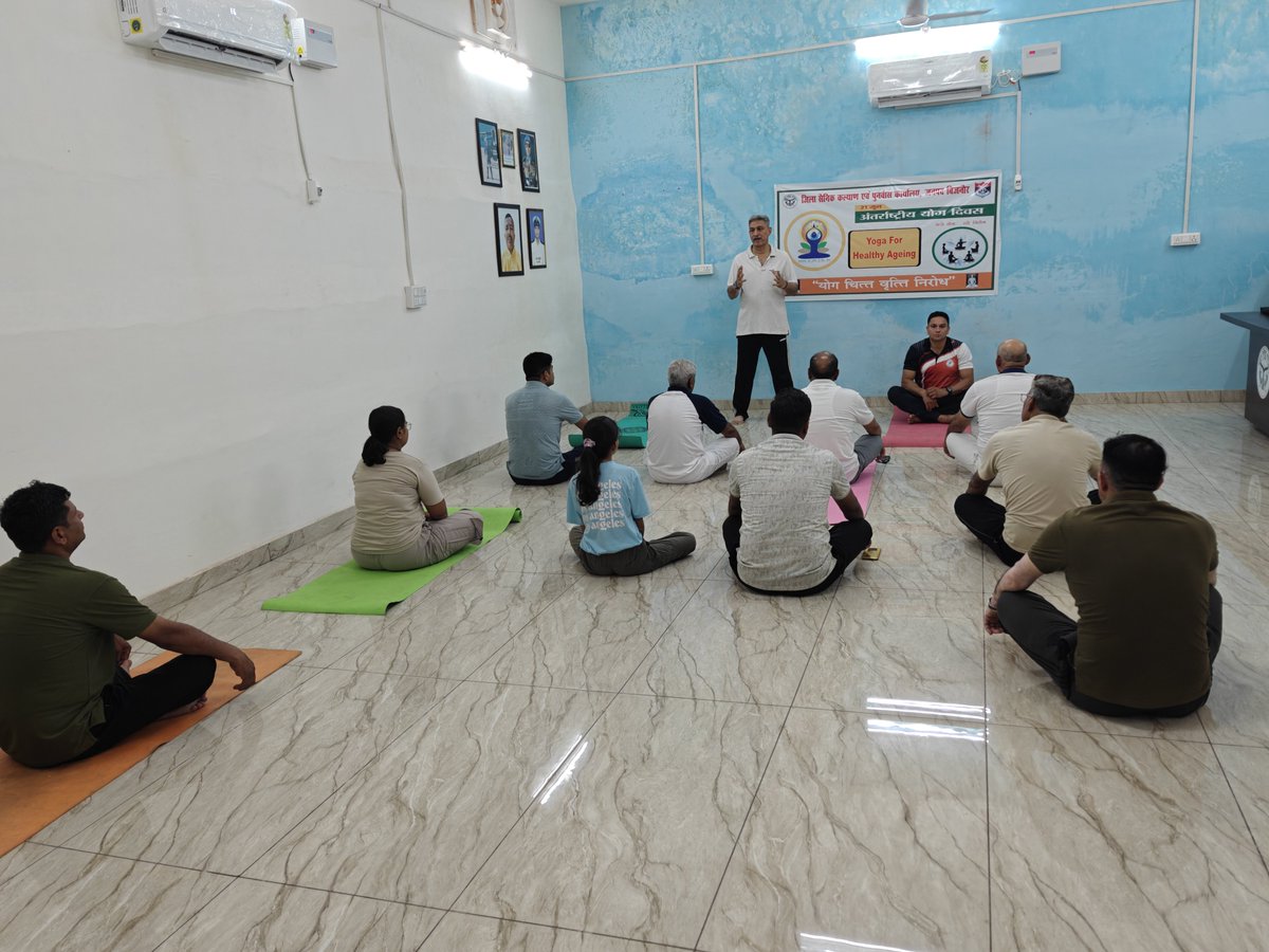 ZSWO_BIJNOR's tweet photo. International Yoga Day was celebrated with great enthusiasm at the District Sainik Welfare Office, Bijnor & Meerut.

Ex-Servicemen, Veer Naris, and their families participated wholeheartedly, embracing this year's theme, 

"Yoga for Healthy Ageing."

Yoga promotes physical fitness, mental well-being, and inner harmony. Together, we reaffirm our commitment to a healthier and happier society.

#InternationalYogaDay #YogaForHealthyAgeing #YogaDay2026 #FitIndia #HealthyLifestyle #Veterans #ExServicemen #VeerNari #SainikKalyan #Bijnor #YogaForAll #Wellness #IndianArmy #JaiHindYou 
@PMOIndia
@DefenceMinIndia
@CMOfficeUP
@ubarea_ia
 @UPSamajKalyan
@sainikkalyanup
@Comm_Moradabad
@dmbijnor
@KSBSectt
@AtulKummarr
#ArmedForces
#भारतीयसेना
@DIAV20 @adgpi 
@SpokespersonMoD
@indiannavy
@IAF_MCC