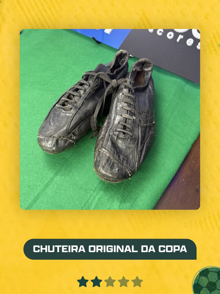 Basticast365's tweet photo. Joias da história do futebol brasileiro. ✨

Gerson levou suas chuteiras originais de 1970, a medalha da CBD e a réplica da Jules Rimet. Relíquias de valor inestimável! 

📺 Assista ao bate-papo histórico completo no YouTube do Basticast! Link na bio!

#futebol #reliquias #selecaobrasileira