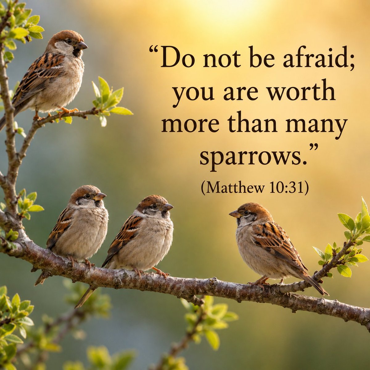 FriarMario's tweet photo. The sparrows remind us of God's tender care for all creation. If He watches over them, how much more does He watch over you. Do not be afraid. You are precious in His eyes. https://t.co/qREWPjD27k