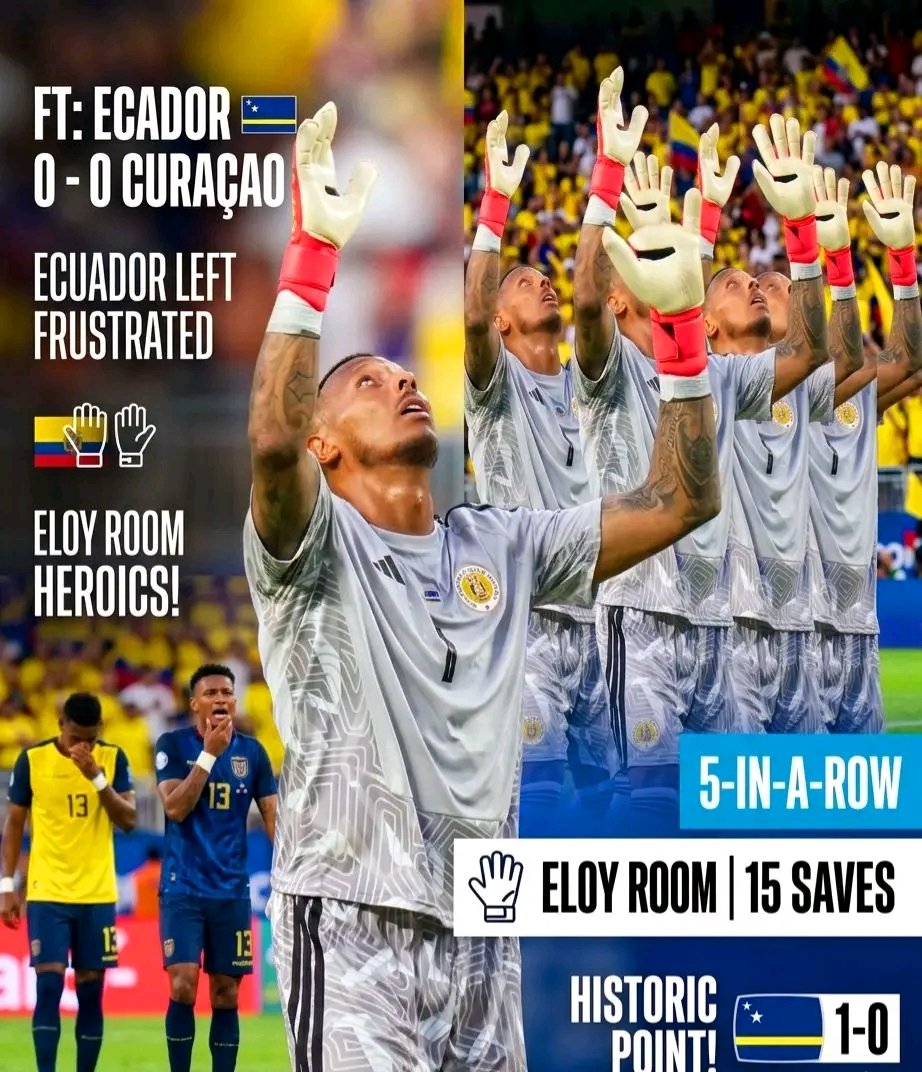Festuler108's tweet photo. 37-year-old Curaçao wall Eloy Room just dropped 15 saves vs Ecuador today 😱😳🧤🔥  
World Cup record is 16 saves by Tim Howard vs Belgium 2014.  
Room missed history by ONE save at 37.

 Insane.

@Festuler108

What about the less privileged? https://t.co/UFaE7hsH5b