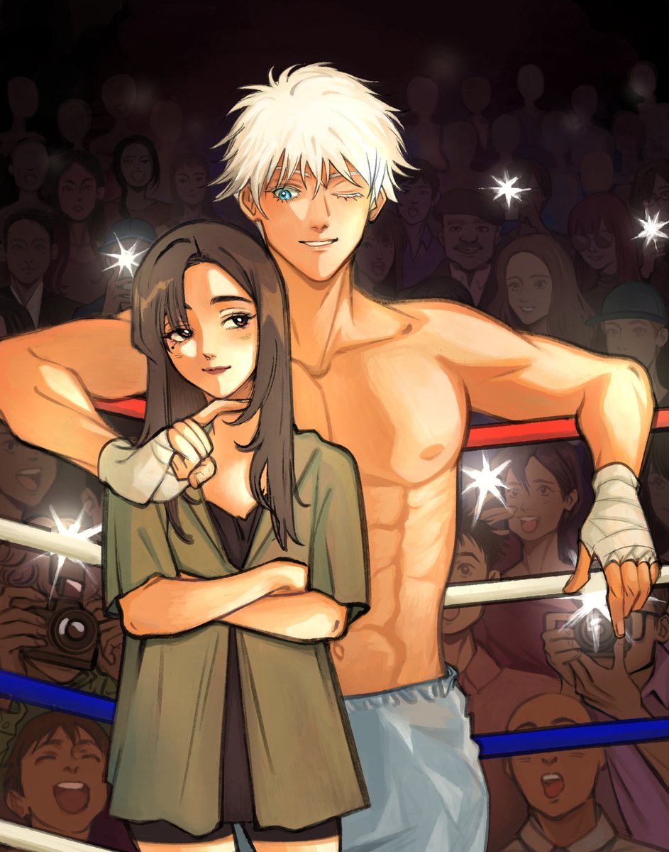 venuslately's tweet photo. #satoshoko boxing au https://t.co/jKhG52rjZd