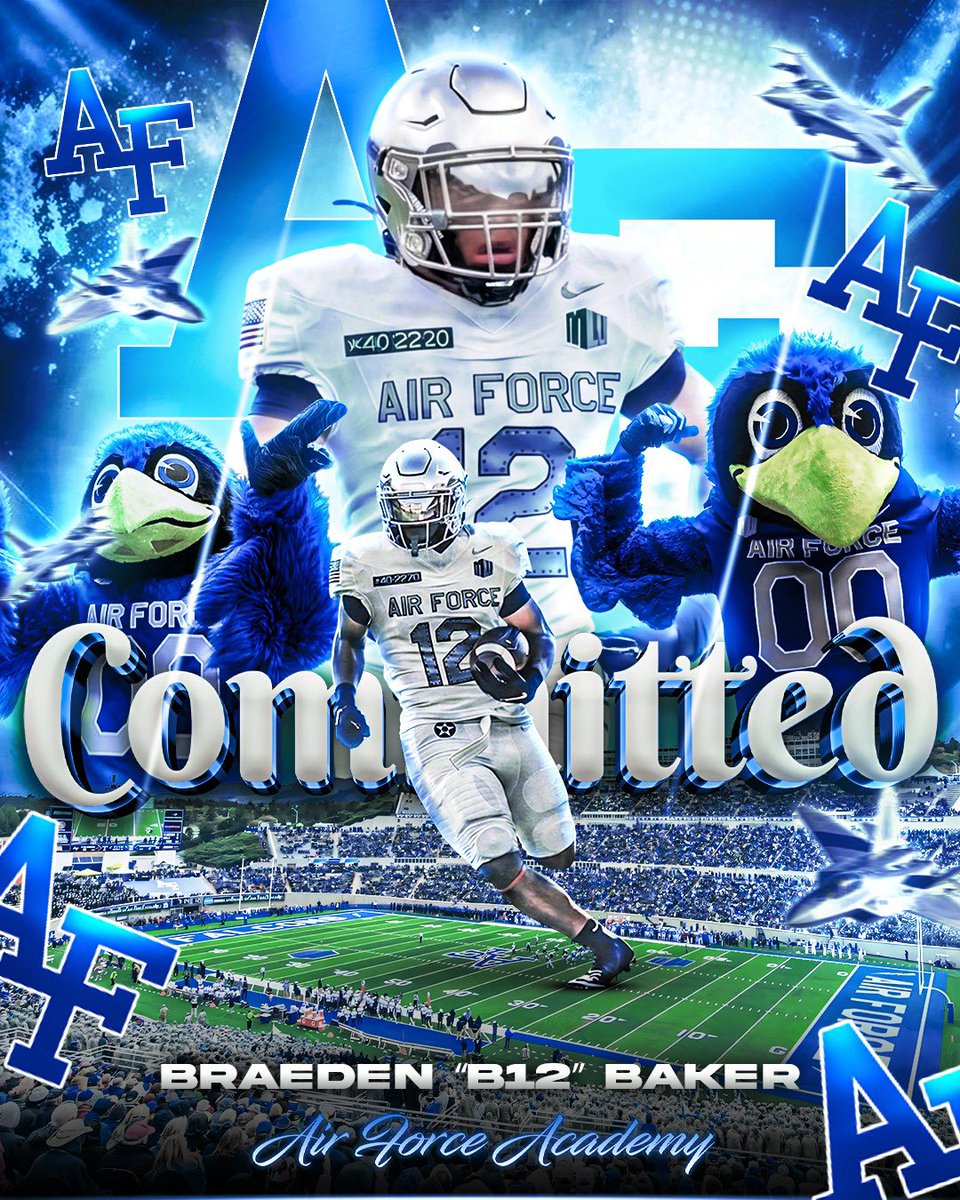 BakerMaxEffort6's tweet photo. Blessed to have the opportunity to announce that I have officially committed to play Football at The United States Air Force Academy! Thank you @CoachLamAFA and @jake8shakes for this opportunity to join the Bolt Brotherhood. ⚡️🔵🦅⚪️ https://t.co/NHoMjO63o1