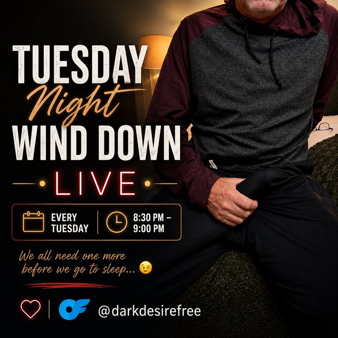 Eli Thomas FetCon 2026 - What are you doing Tuesday nights? Starting June 30th, you're invited to join me for a new weekly tradition... 🌙 Tuesday Night Wind Down Live 🌙 30 minutes of chill conversation, late-night vibes, stories, laughs, and whatever else happens before bedtime. 🕣 Tuesdays • 8:30 https://t.co/PBbNU7eM6v