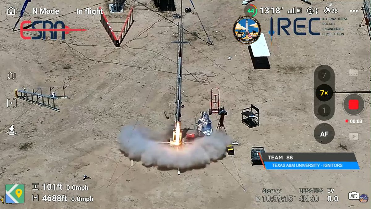 HighFlowRockets's tweet photo. @ignitorsrockets @ESRArocket 
#IREC #IREC2026 #Rocketry https://t.co/ounfPAuYyj