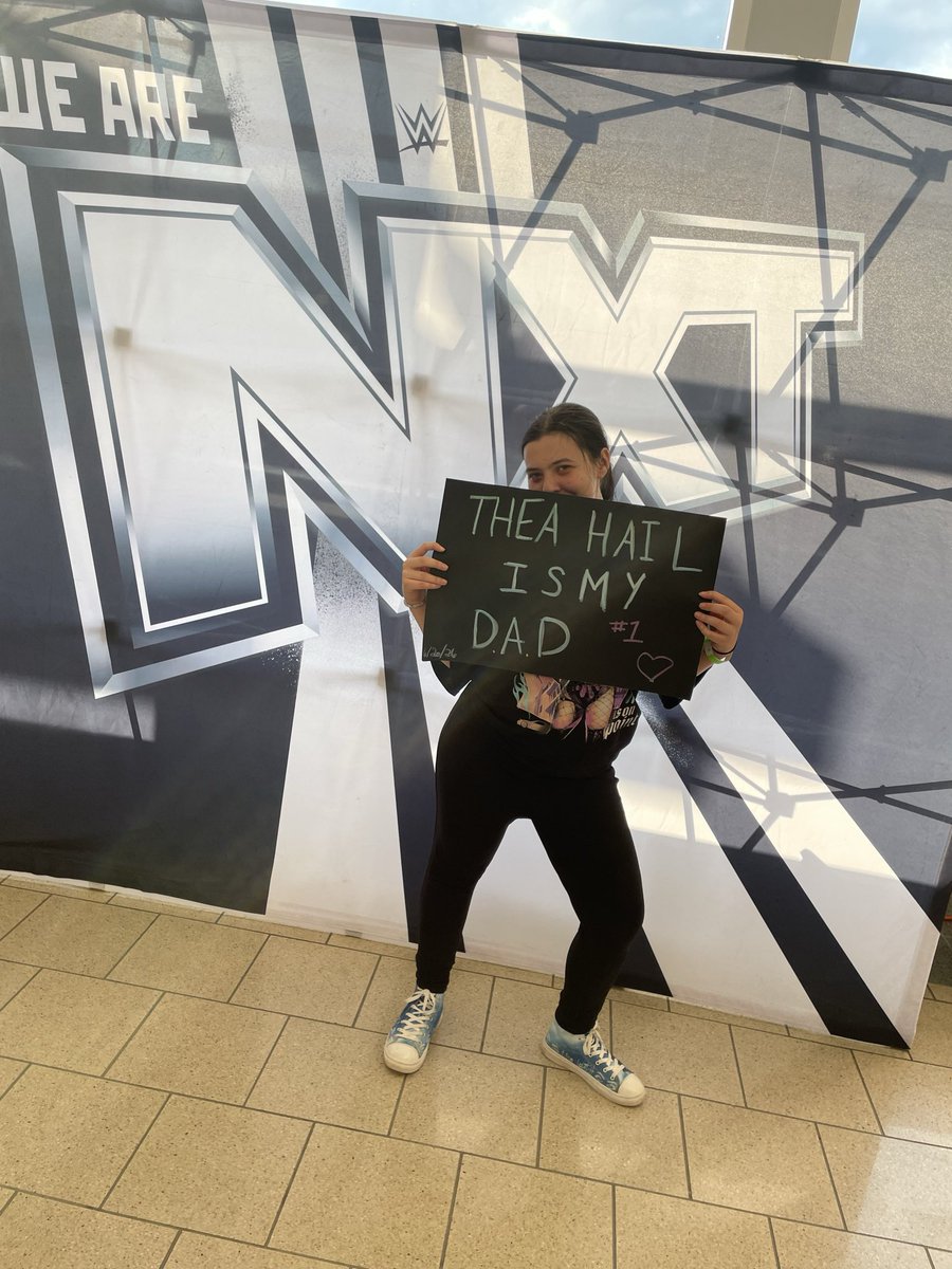 Mikaylashae3's tweet photo. #wwenxt 
#wweevansville 
#nxtevansville 
Nxt was fun tonight!! Love it! 🫶🏻
@theahail_wwe is my D.A.D!! 😂🫶🏻 https://t.co/e5ewC3OKa3