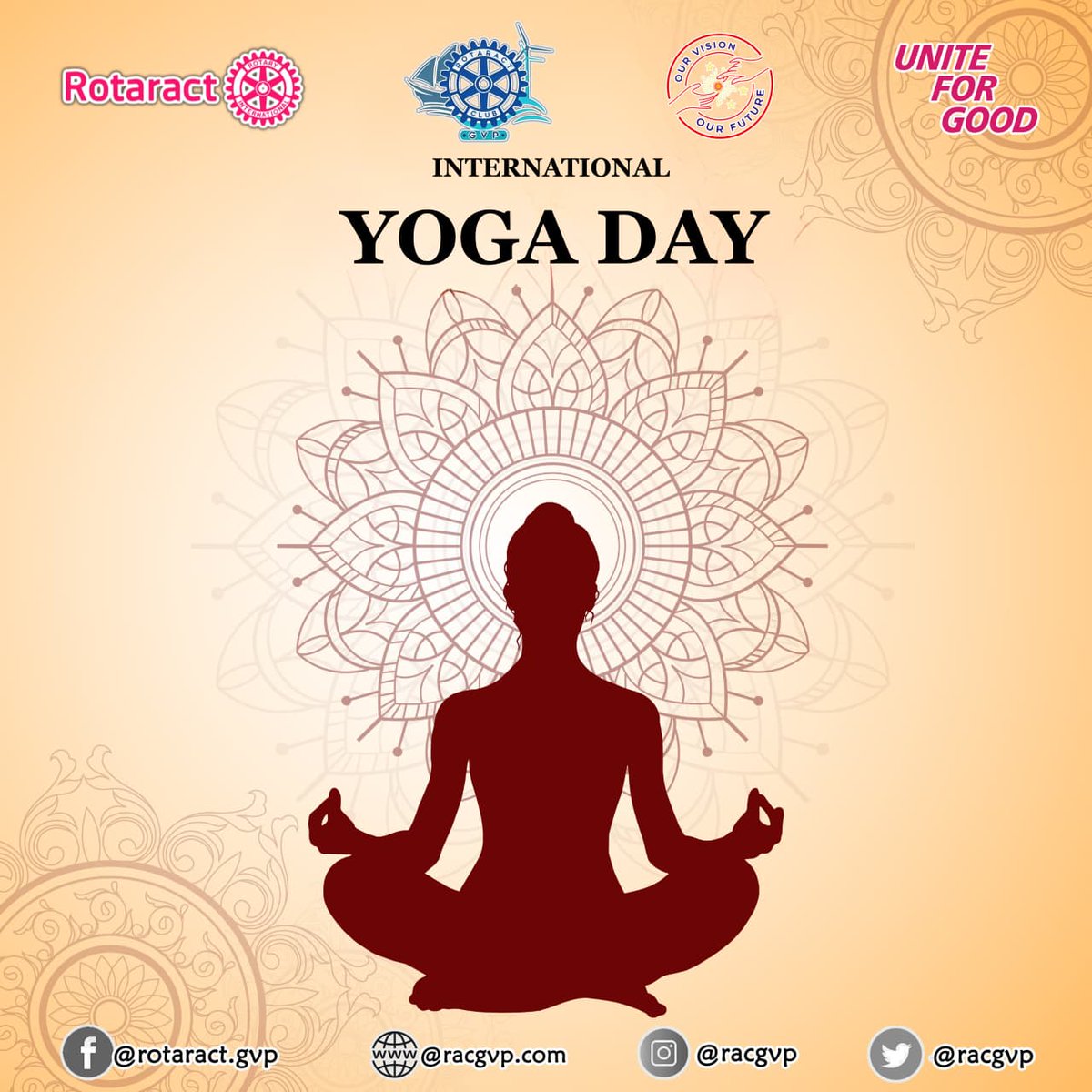 racgvp's tweet photo. International Yoga Day, observed on June 21, promotes the benefits of yoga for physical, mental, and spiritual well-being. RACGVP celebrates this day, honoring wellness, mindfulness, balance, and unity inspired by yoga worldwide. https://t.co/vSh7yr0fck
