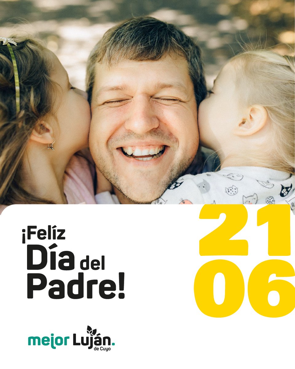 MuniLujanDeCuyo's tweet photo. ¡Feliz Día del Padre! ❤️

A todos los papás lujaninos: gracias por estar, acompañar, cuidar y darlo todo por sus familias.

Hoy los celebramos con mucho cariño 🙌 https://t.co/sD2i77TryQ