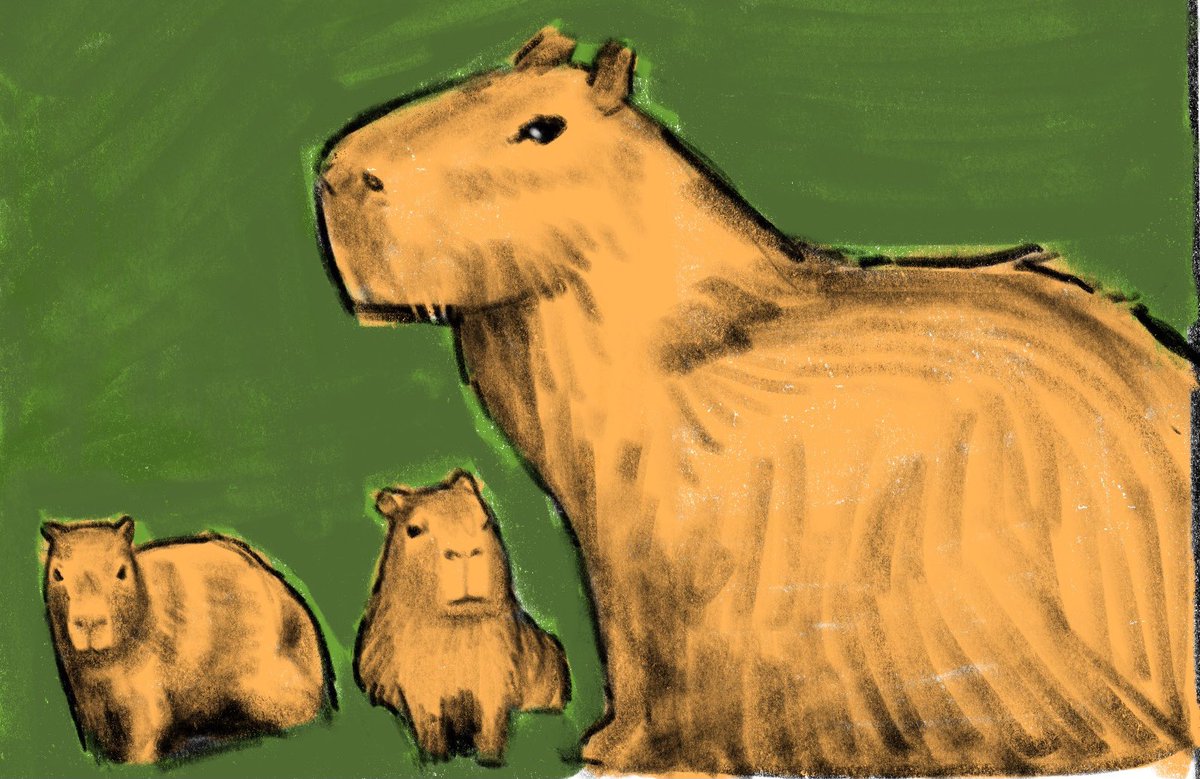 aechav1's tweet photo. Capybara doodle https://t.co/nAHVPrzWAB