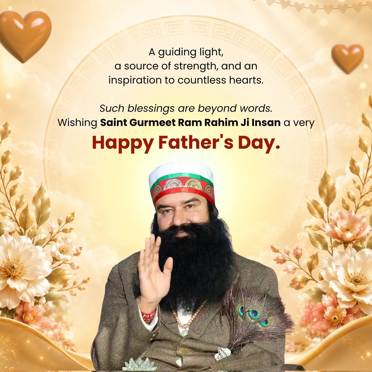 Nidhiwadhwa3's tweet photo. Happy Father’s Day to our guiding light, Saint Gurmeet Ram Rahim Ji🌟Thank you for bridging the gap between generations and inspiring everyone from Gen Z to the next.Words truly fall short of expressing our gratitude for you. 🙏✨#FathersDay2026
#FathersDay https://t.co/K0G084IHcR