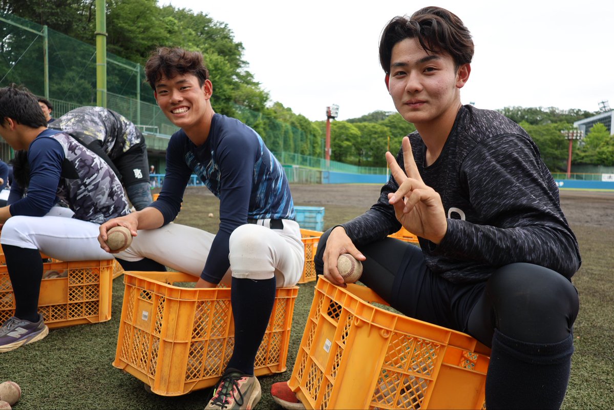 chuo_bbc's tweet photo. 【本日の写真📸】

吉野颯真(1年/大阪桐蔭)
坂本慎太郎(1年/関東第一)

岡田駿希(1年/桐蔭学園)
改瀬大和(1年/星稜)

加藤佑都(1年/長野商業)
妻鳥悟巳(1年/早稲田大阪)

山崎豪琉(2年/細田学園) https://t.co/di4LQG6m6R