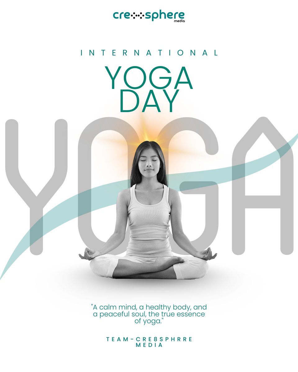 Cre8sphereHQ's tweet photo. On this International Yoga Day, let's take a moment to pause, breathe, and reconnect with ourselves. 🧘‍♂️

Yoga is not just about flexibility; it's about balance, mindfulness, and inner peace.

Wishing everyone a healthy and harmonious Yoga Day.

— Team Cre8sphere Media https://t.co/Qfo7AAttkw