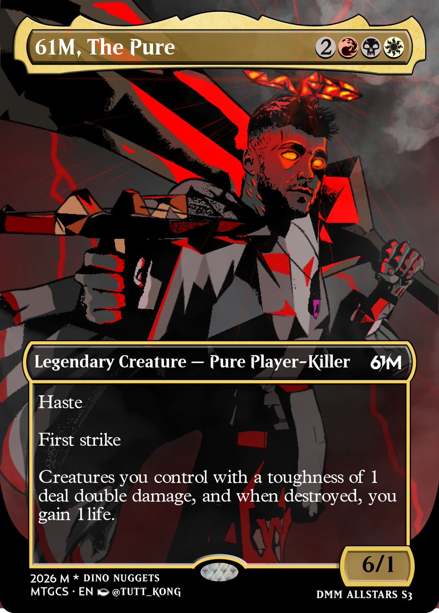 TUTT_KONG's tweet photo. I can finally share the project I've been working on for 2 months!

Custom Magic: The Gathering cards of each of the DMM finalists + Solomission 

Full Google Drive link of all the completed artworks are in the comments below

Tag your favorite finalist! https://t.co/VfbzKaJBJL