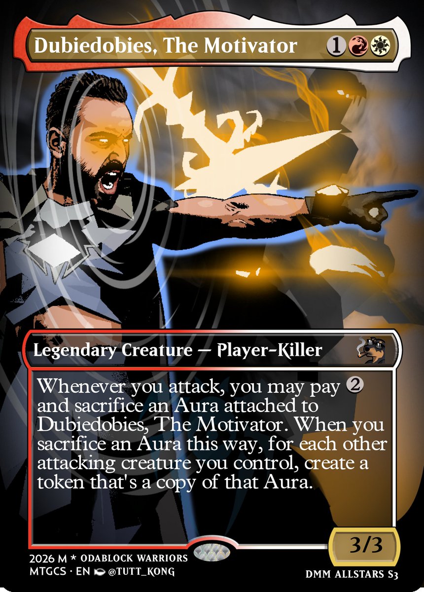 TUTT_KONG's tweet photo. I can finally share the project I've been working on for 2 months!

Custom Magic: The Gathering cards of each of the DMM finalists + Solomission 

Full Google Drive link of all the completed artworks are in the comments below

Tag your favorite finalist! https://t.co/VfbzKaJBJL