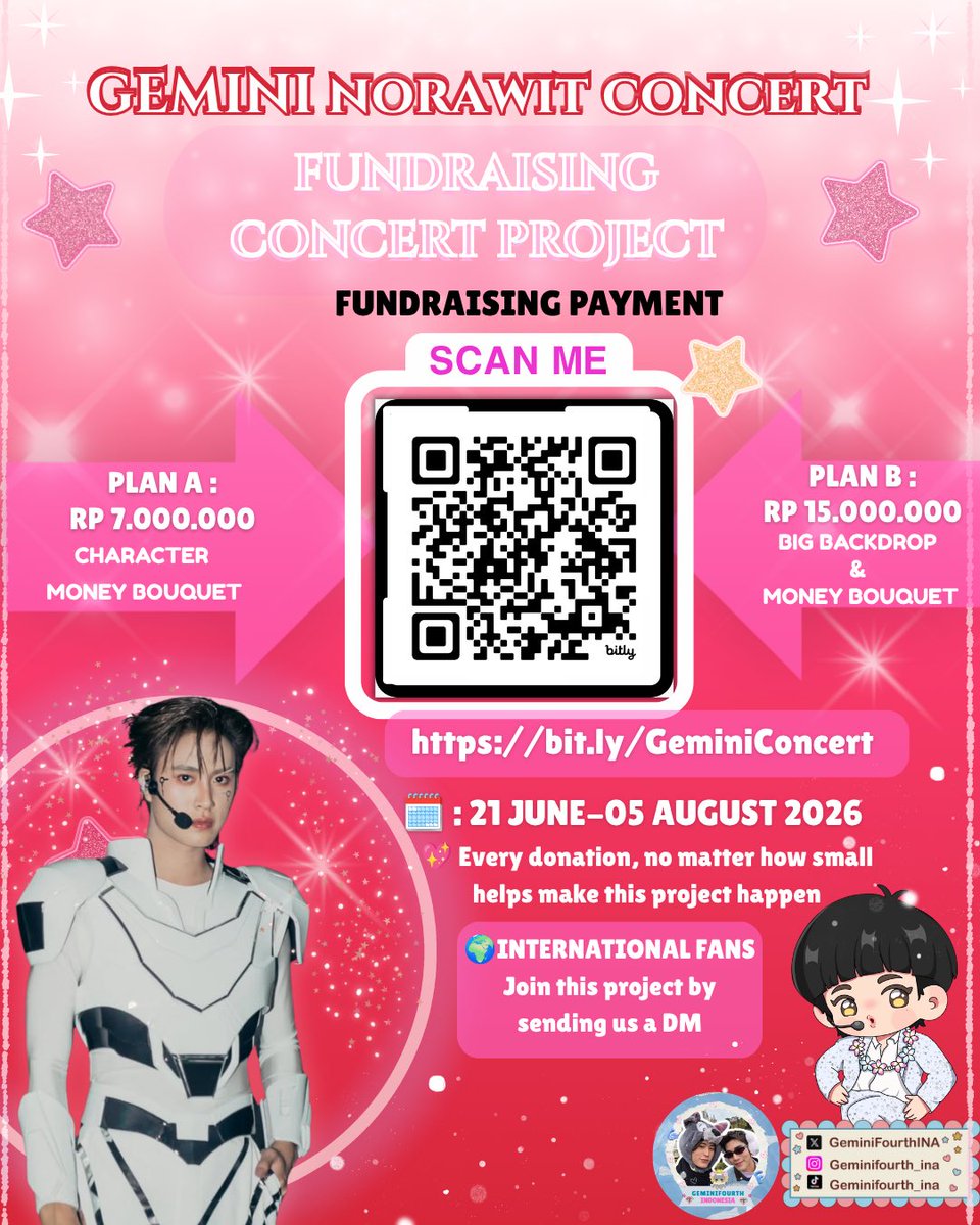 GeminifourthINA's tweet photo. 🌸 GEMINI CONCERT PROJECT 🌸

Khun Noo~

Mau bantuin kita bikin konser P’Gem makin berkesan gak? 🥹
Intip detail + isi form-nya di sini yaa~ 👇

🔗 https://t.co/wPIE5kdwB0

Let’s join to our project🤗💕

#Gemini_NT #เจมีไนน์ https://t.co/gu4FNZthOC