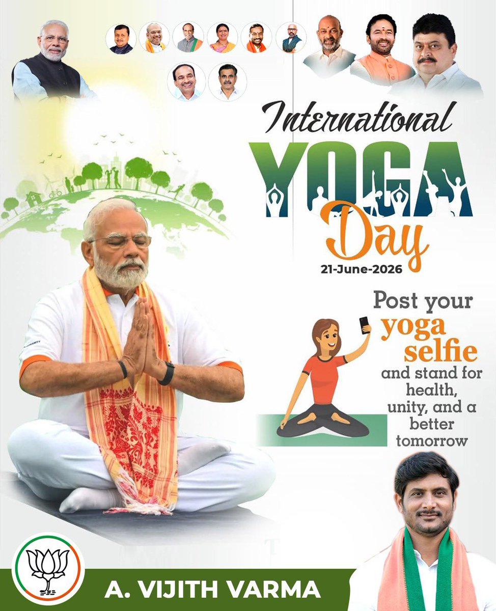 VijjithVarma's tweet photo. 🧘‍♂️ Yoga is the journey of self-discovery, balance, and well-being.
On this International Yoga Day, let us embrace yoga and move towards a healthier, happier, and stronger life.
#InternationalYogaDay #YogaForOneEarthOneHealth #YogaDay #HealthyLifestyle #YogaForAll #FitIndia #Wellness #YogaEveryday