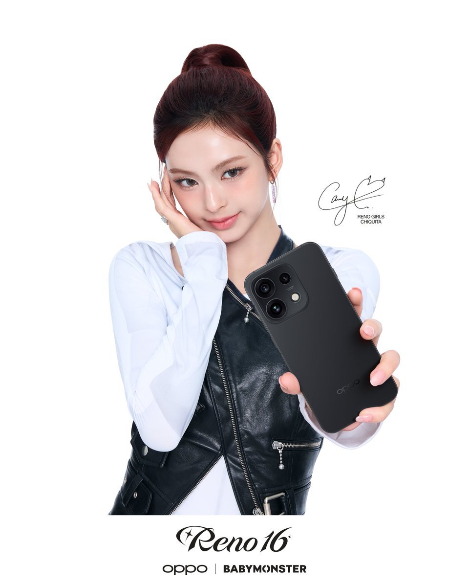 forbabymonster's tweet photo. #CHIQUITA photos with  OPPOReno16Series in Starlight Black

#OPPOReno16SeriesxBABYMONSTER
#BABYMONSTER #베이비몬스터 @YGBABYMONSTER_ https://t.co/Jfq48m9wam