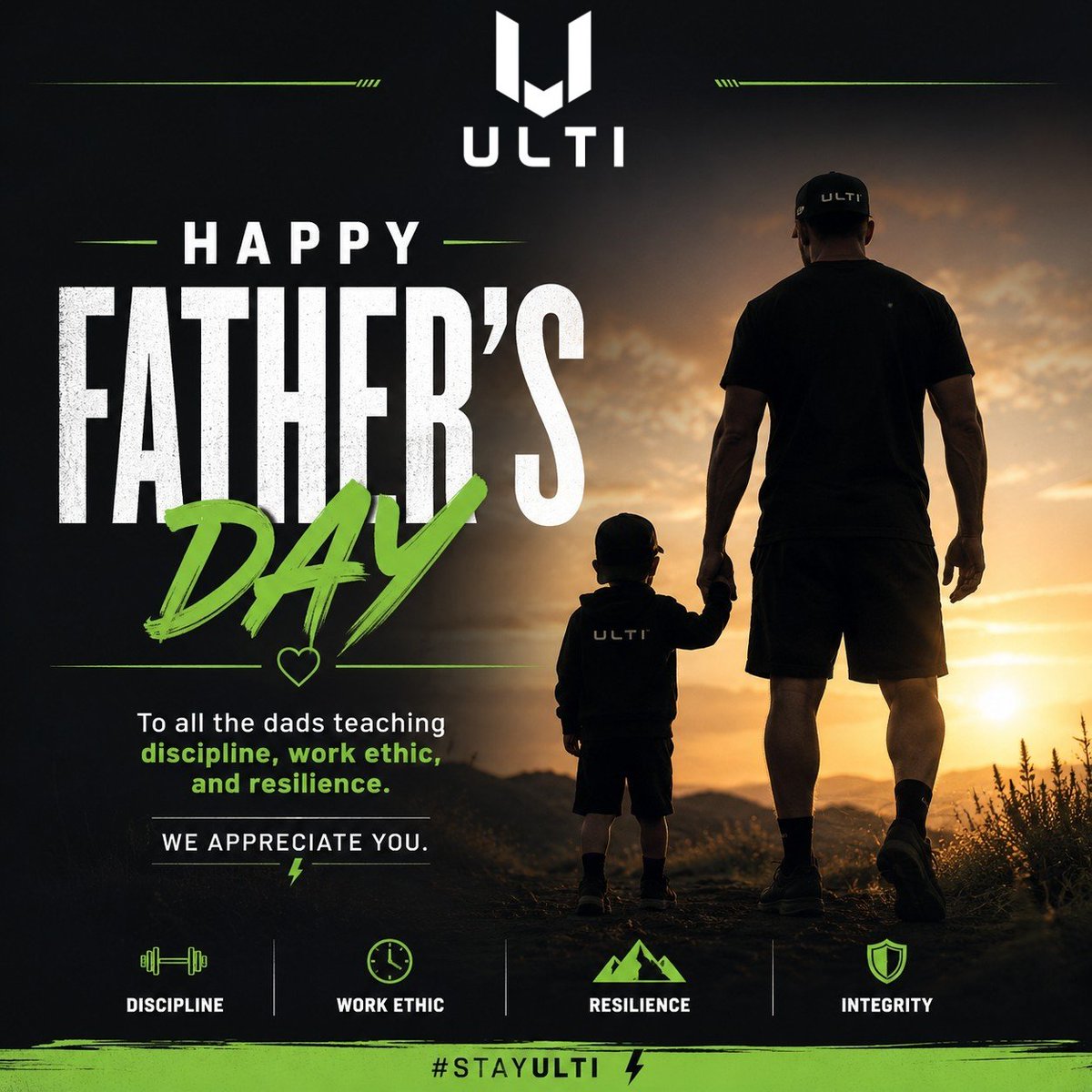 ULTI_Supps's tweet photo. 💚 HAPPY FATHER’S DAY 💚

To the dads who showed us that:

💪 Discipline beats motivation.
⏰ Hard work beats excuses.
⚡ Resilience beats adversity.

Thank you for the lessons that last a lifetime. 🙌

Tag a dad who deserves some recognition today. 👇💚 https://t.co/2sGtwp2iya