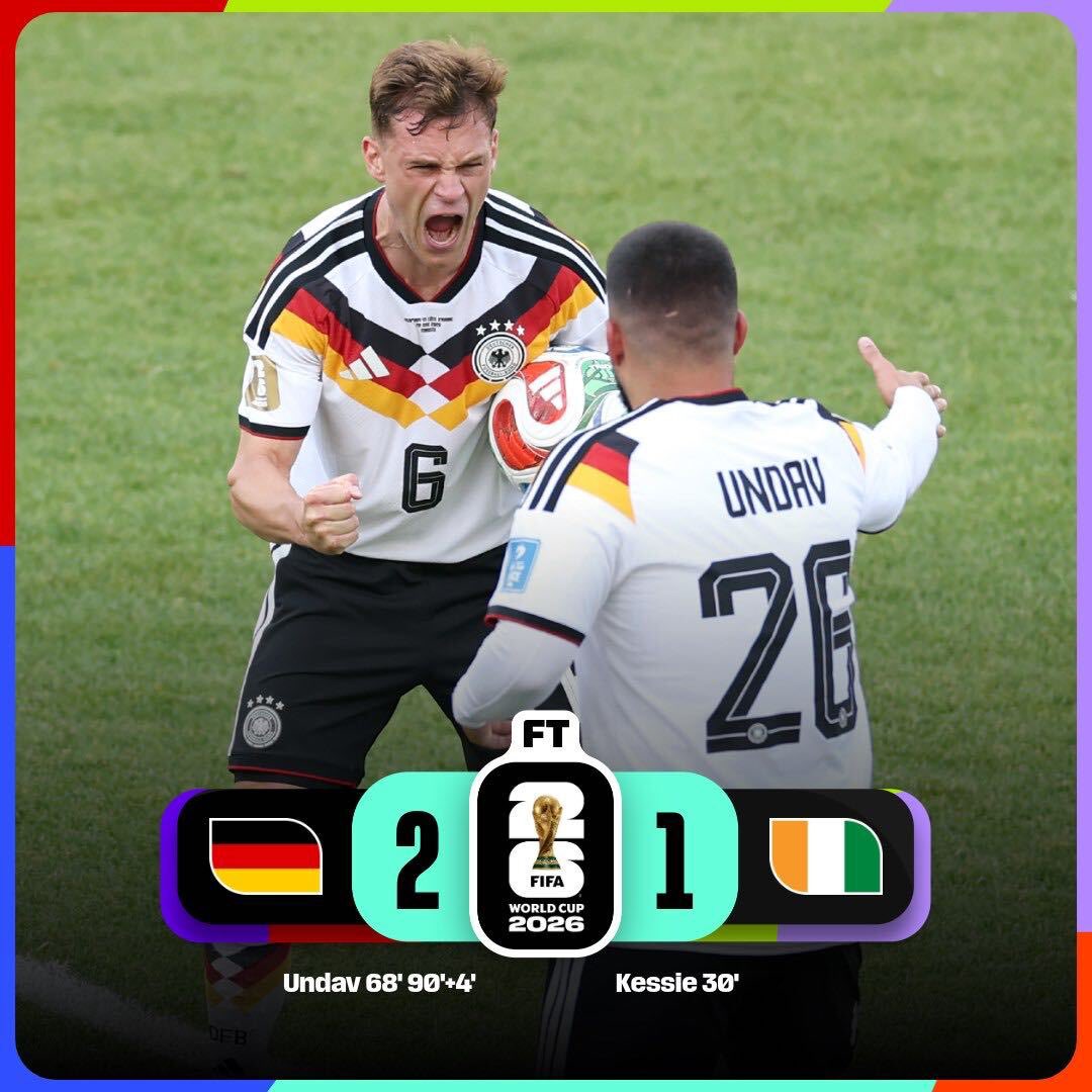 Onyeani_Kalu's tweet photo. Football ⚽️ is Love and Unites the World 🌍 Congratulations 🥂 Germany  🇩🇪 for qualifying to the Knockout Round, Wishing you more Victories till you bring the Cup 🏆 home https://t.co/KLGbxXvzXO