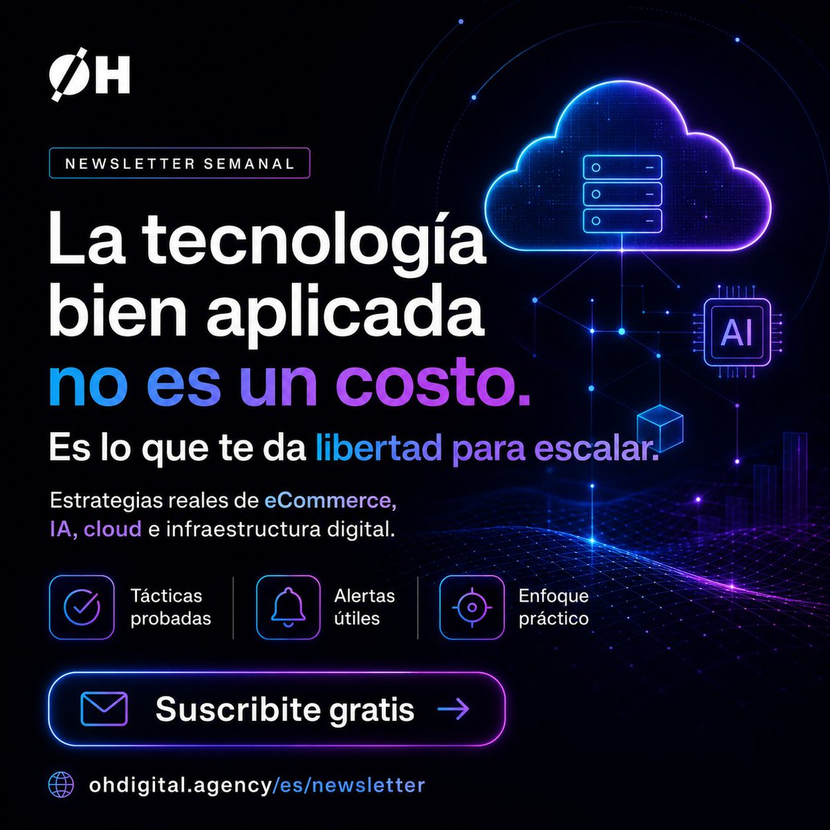 oh_digitalx's tweet photo. La tecnología bien aplicada no es un costo.

Es lo que te da libertad para escalar.

Lanzamos el newsletter semanal de OH:
-eCommerce
-AI workflows
-Cloud
-Performance
-Shopify / Magento
-Tácticas prácticas para crecer sin caos técnico.

Registrate gratis:
https://t.co/10TxWpIuuG https://t.co/5MObnIIJFd