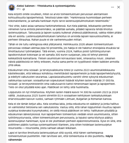 KorhonenMla's tweet photo. #Kela #toimeentulo #lastensuojelu #eikelantehtävä
#lapsiperheet #politiikka #oikeistohallitus https://t.co/3z72MhiYvZ