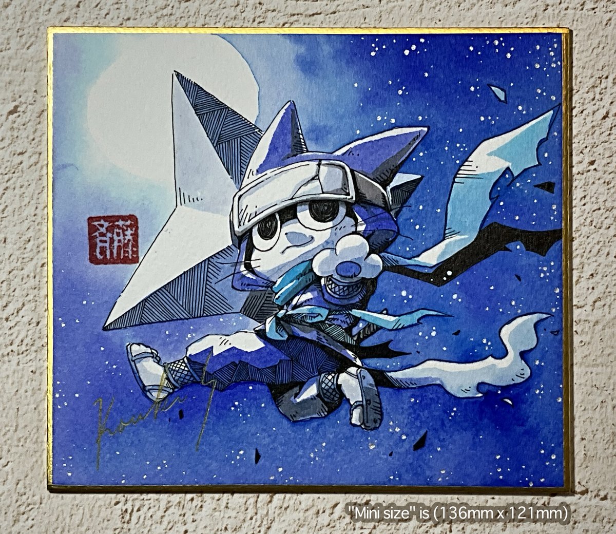 オリジナル作品：Nyan-ja ミニ色紙 単色カラー：12,000円 Mini