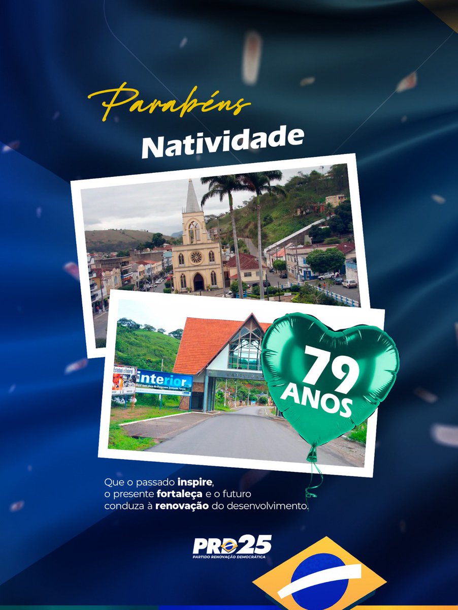 prd25_rj's tweet photo. Parabéns, Natividade! 🎂 Celebramos com orgulho a história e a força do Noroeste Fluminense. O PRD segue presente, construindo relacionamentos e promovendo o diálogo para trazer renovação. Nos importamos e trabalhamos firmes por todos os 92 municípios do nosso estado! 🤝🚀 #PRD25 https://t.co/RYfB7Lvqbq