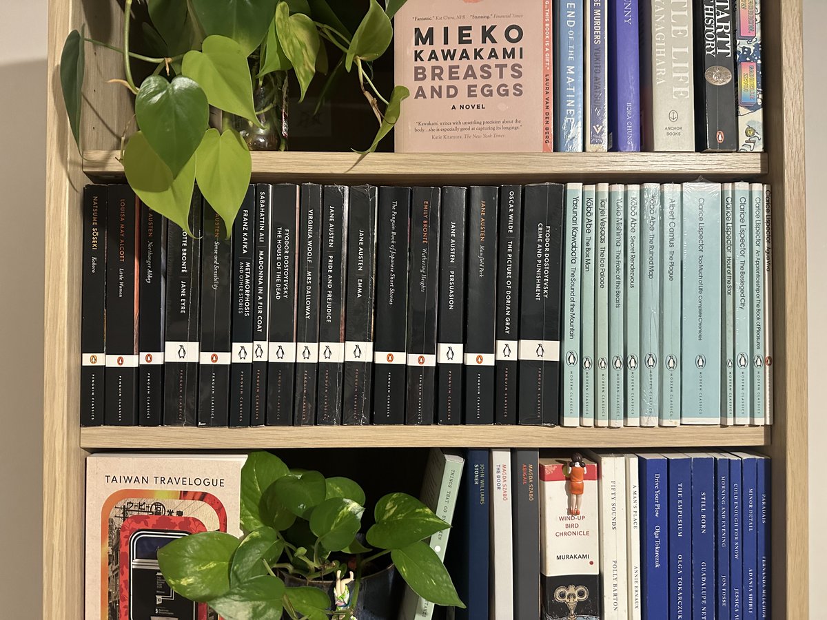 icedteafatihah's tweet photo. a row just for penguin editions because they deserve that special spot on my shelf https://t.co/RAEx0UFwVy