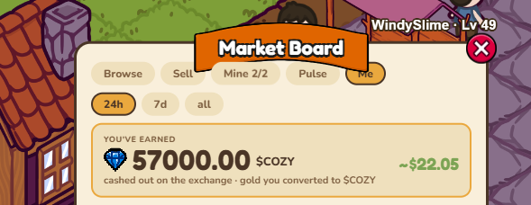 kairucryp's tweet photo. Happy Sunday in @playCozyville, I just earn 22$ this morning by selling my in game items for gold and exchanging them for $COZY. Sometimes, it's nice to simply enjoy playing while earning at the same time. That's what the project mean to be from the beginning https://t.co/Q1VbSoo95D