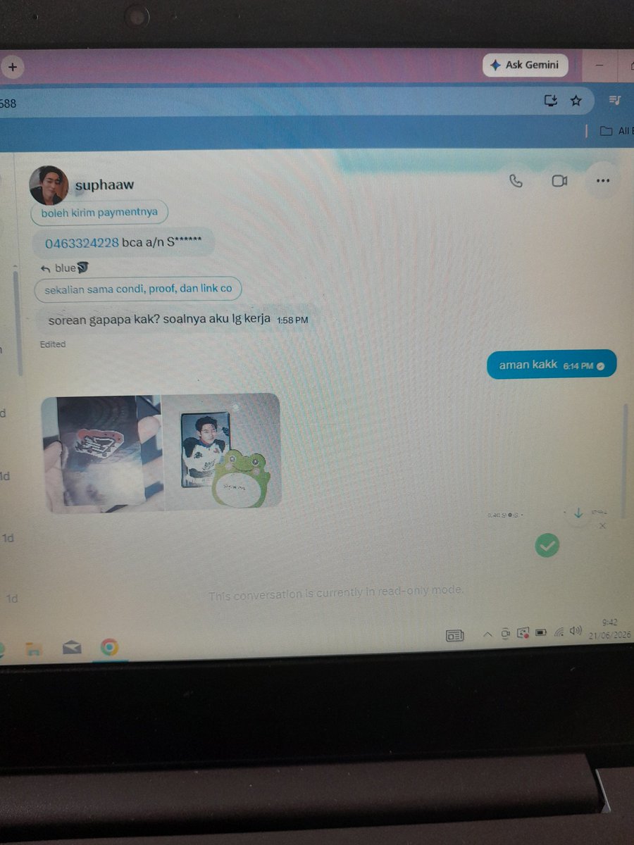 yvannillee's tweet photo. #thi akun @jkpsuphaa scammer 
awal chat emang udah ga responsif seperti seller2 pada umumnya dan kemarin aku kurang teliti juga, karna di akun dia gaada yg mencurigakan.
setelah aku minta vidcon dan proof pun dia beneran ngirim, makanya aku langsung tf
-vidcon dibawah https://t.co/YY7LwOsNDA