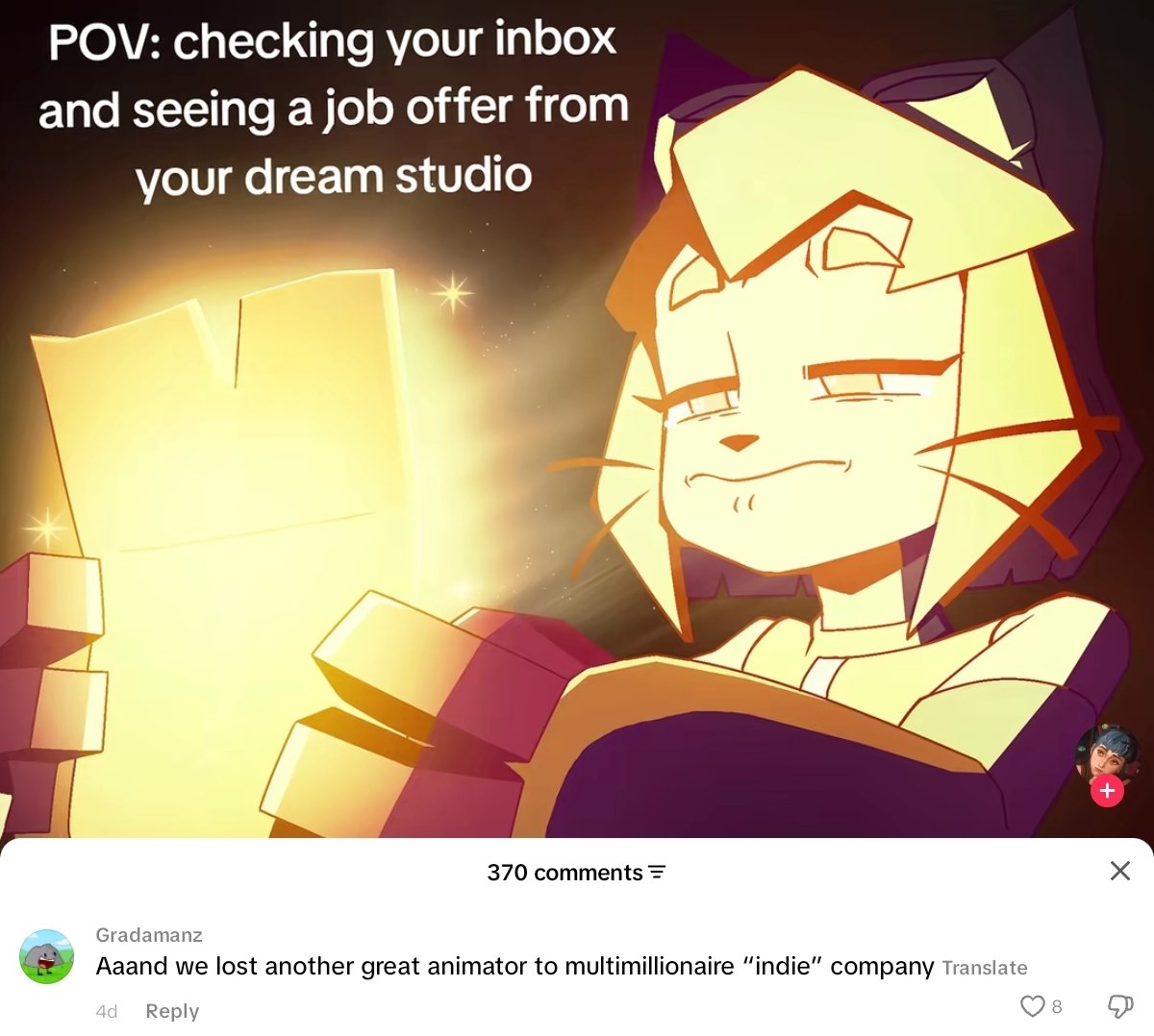 Cinnabastian's tweet photo. Do animation "fans" think their favorite creators should be unemployed and homeless or something? https://t.co/aeuZfyYpiK
