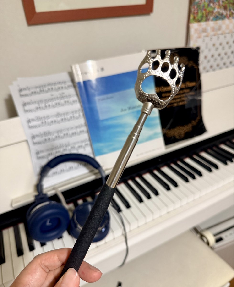 t_ripo's tweet photo. 昨夜寝ていて肩甲骨あたり痒くて、でも手が届かなくて（リハビリをサボった）
目が覚めてしまったので、
孫の手をゲットしました。 https://t.co/remwt1bqPI