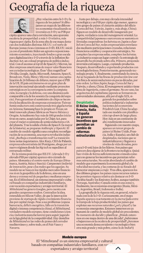 XavierFerras's tweet photo. Geografía de la riqueza en base a la I+D global. Surgen 6 realidades:
- EEUU, en plena revolución tecnológica
- Norte de Europa: Campeones ocultos
- Cinturón del silicio en Asia
- Club de los despistados
- Rentas de recursos naturales
- Países emergentes
Hoy, en La Vanguardia https://t.co/oev6Z2IwVd