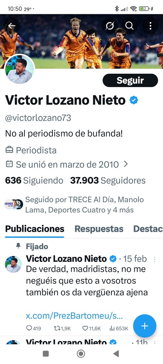 dramosvk's tweet photo. @victorlozano73 No al periodismo de bufanda, dice en su perfil.
Hay que ser caradura, macho.
Que vergüenza de periodista. https://t.co/vL4SWvuRKH