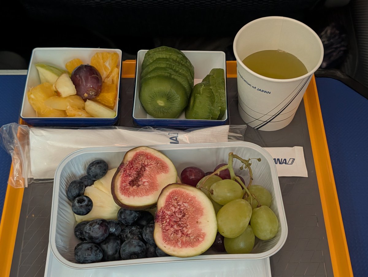 _Ayukata's tweet photo. 今回は機内食にバナナが出なかったからかお腹がちょっと空いているので、豆と麦を追加。 https://t.co/1rNMRkdeth