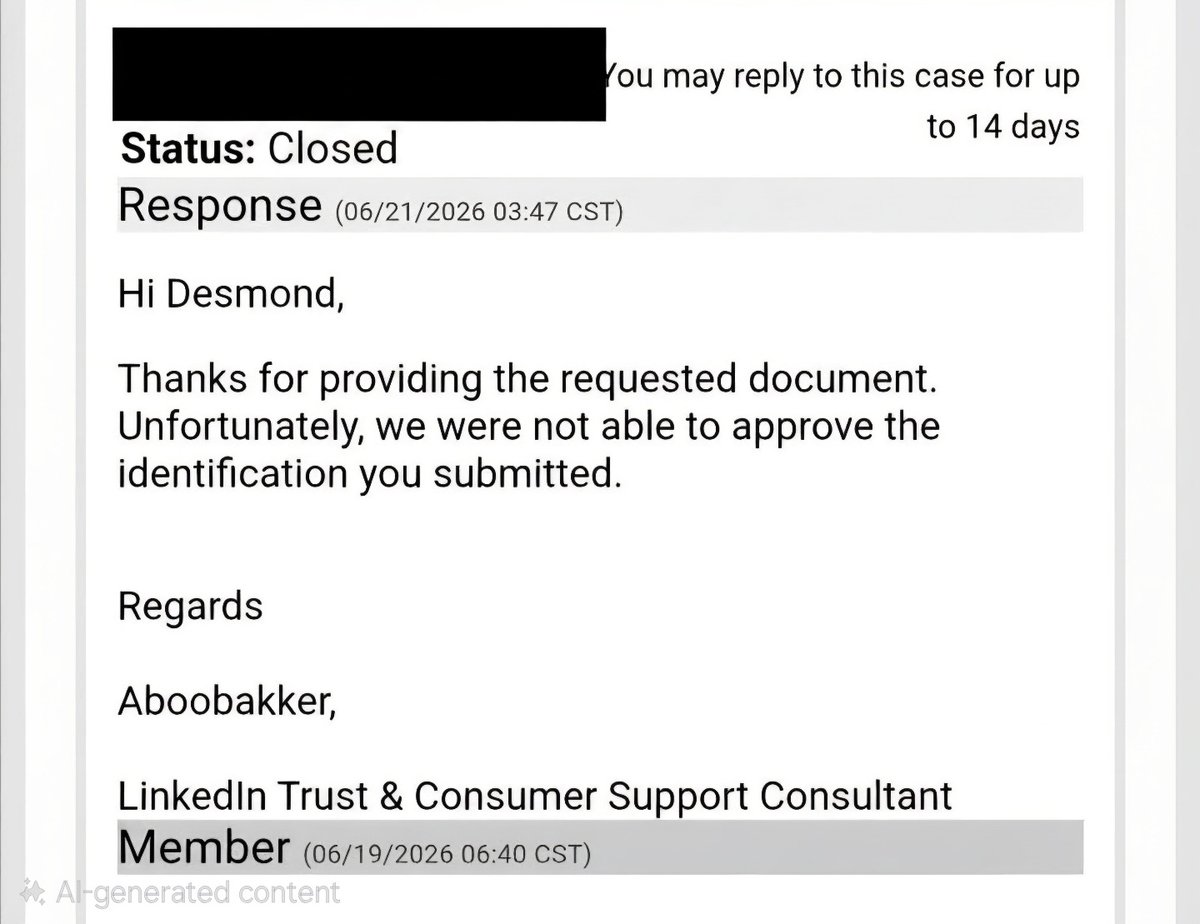 Dhewalito's tweet photo. @LinkedInHelp @LinkedIn u guys are pathetic. So its now a crime to lose one's phone? I get punished and lose my account forever?? I've submitted everything u asked for, my account is still locked. This Aboobakker fella closed my ticket without any valid explanation. So thats it? https://t.co/5Bmol4gcHi