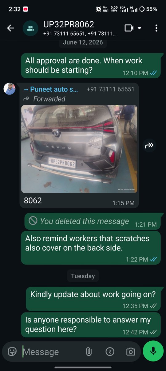 rajeevtan's tweet photo. @TataMotors @NexonTataMotors @TataMotors_Cars 
The workshop negligence and pathetic customer handling at Puneet Auto Sales, Faizabad Road, Lucknow show they just don't care once the car is sold.
I had claim &amp; workshop work,and the quality is absolutely poor.
Claim ID MOT17746667 https://t.co/D43htIgWqv