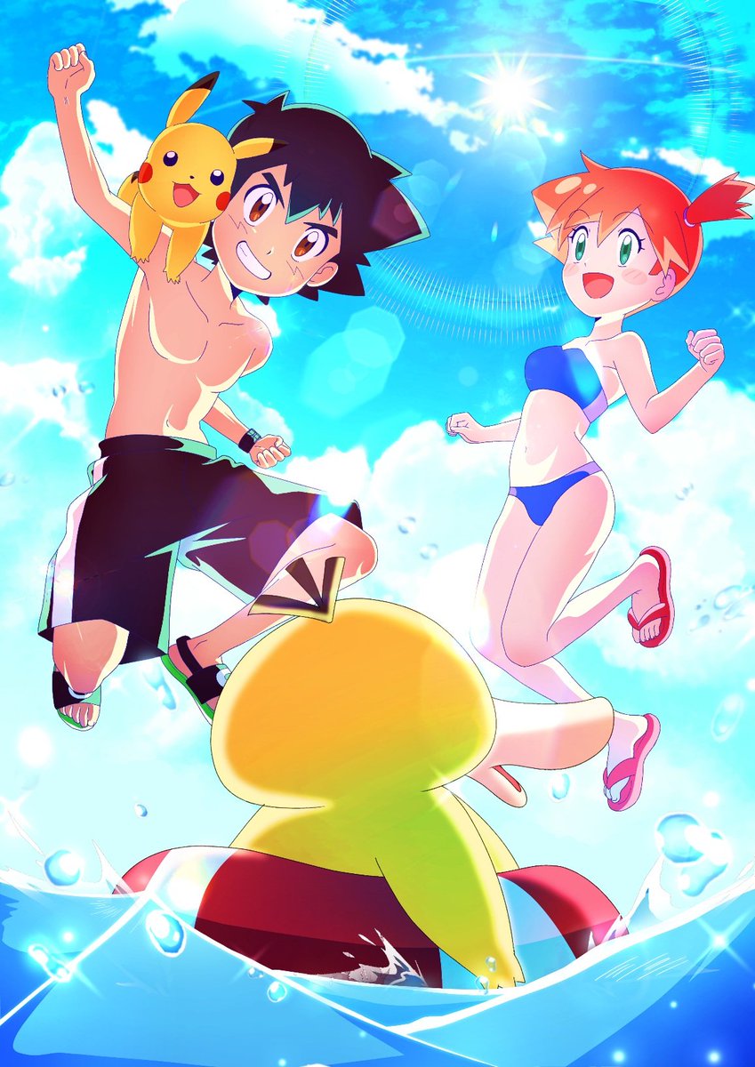 chapi_sasa's tweet photo. 여름 지우이슬🌊🌊🌊
#サトカス
#Pokeshipping https://t.co/sImT7B4dTH