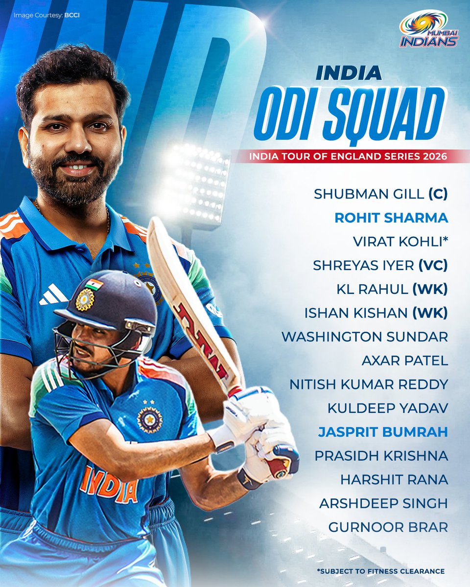 mipaltan's tweet photo. The 🇮🇳 ODI squad is set for an English summer of cricket 🏏☀️ https://t.co/MCS7O633do