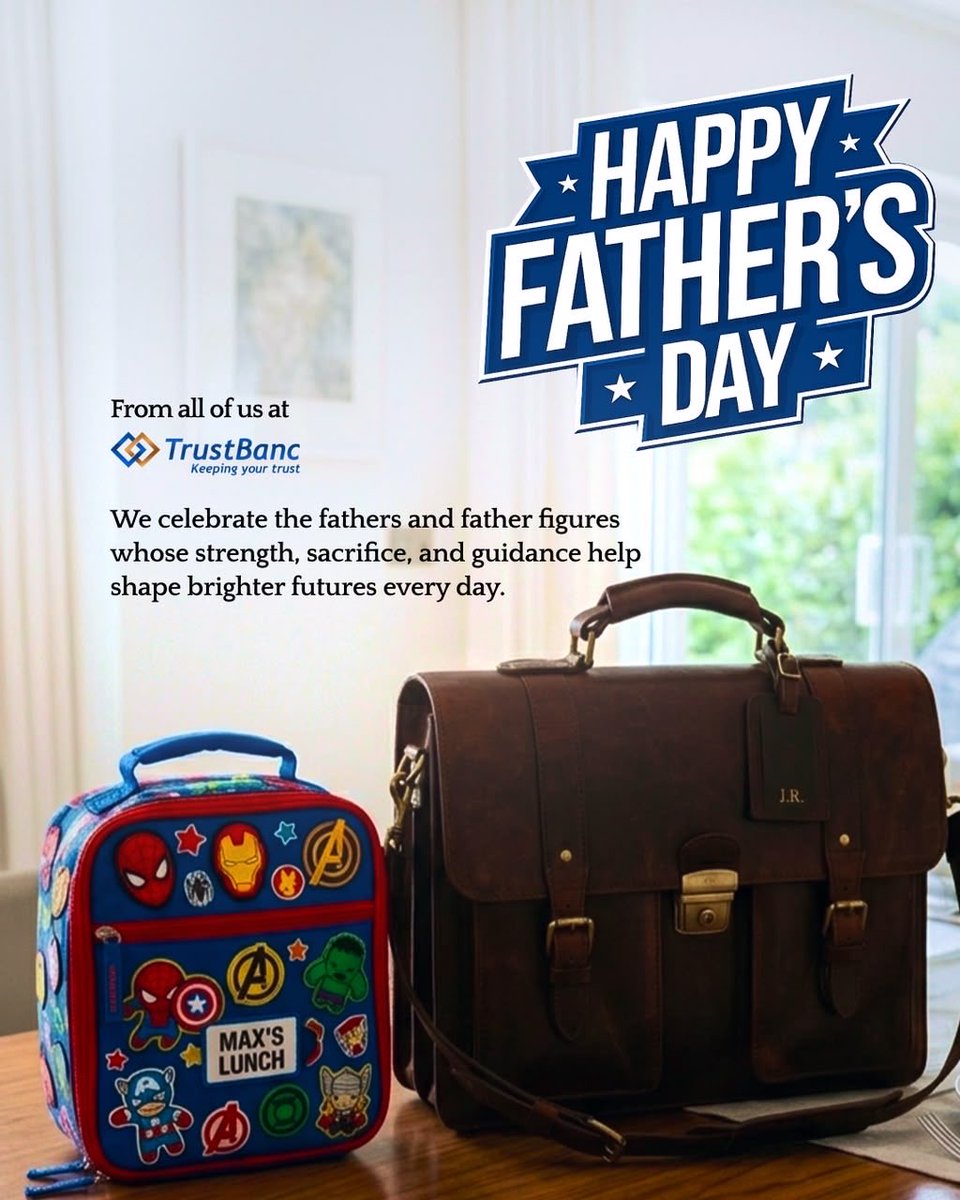 TrustBancgroup's tweet photo. Today, we celebrate the incredible fathers and father figures who lead with love, strength, and unwavering dedication.

From all of us at TrustBanc, thank you for being a source of support, inspiration, and hope to your families and communities.

Happy Father’s Day!

 #FathersDay https://t.co/RrlrsIFy6h