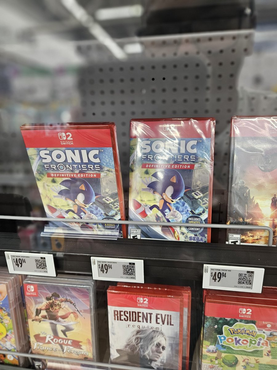 SAAC_News's tweet photo. People keep finding copies of Sonic Frontiers Definitive Edition in retail stores like Walmart.

They try buying them, but, apparently, the stores are not allowed to sell them until June 23rd, which is a soft confirmation of the release date. This indicates SEGA might shadow drop the game on Sonic’s birthday.

Images by @/silver_is_based and @/DjPhantom2158.

#SonicFrontiers #SonicNews