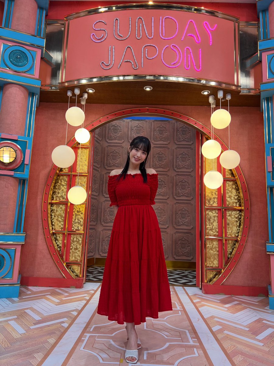 mao_takano_'s tweet photo. サンデージャポンありがとうございました❤️📺
生放送すごく緊張したけど最初のサムライブルー爪楊枝で皆さんが笑ってくれたおかげで緊張がほぐれました！😂
@sunjapo_tbs 

【サンジャポ衣装】
・ワンピース
wildlily_daikanyama

・アクセサリー
phoebe_official

・靴
seven_twelve_thirty.official https://t.co/8KYiaGNInv