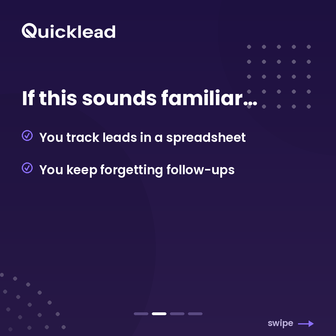 quicklead_io's tweet photo. 7 signs you've outgrown manual outreach 👇

Spreadsheet leads. Forgotten follow-ups. Unread replies. Copy-paste notes. Weekly limits.

3+? Time to automate. 🚀

#LinkedInAutomation #SalesTips https://t.co/CrMSWftWEn