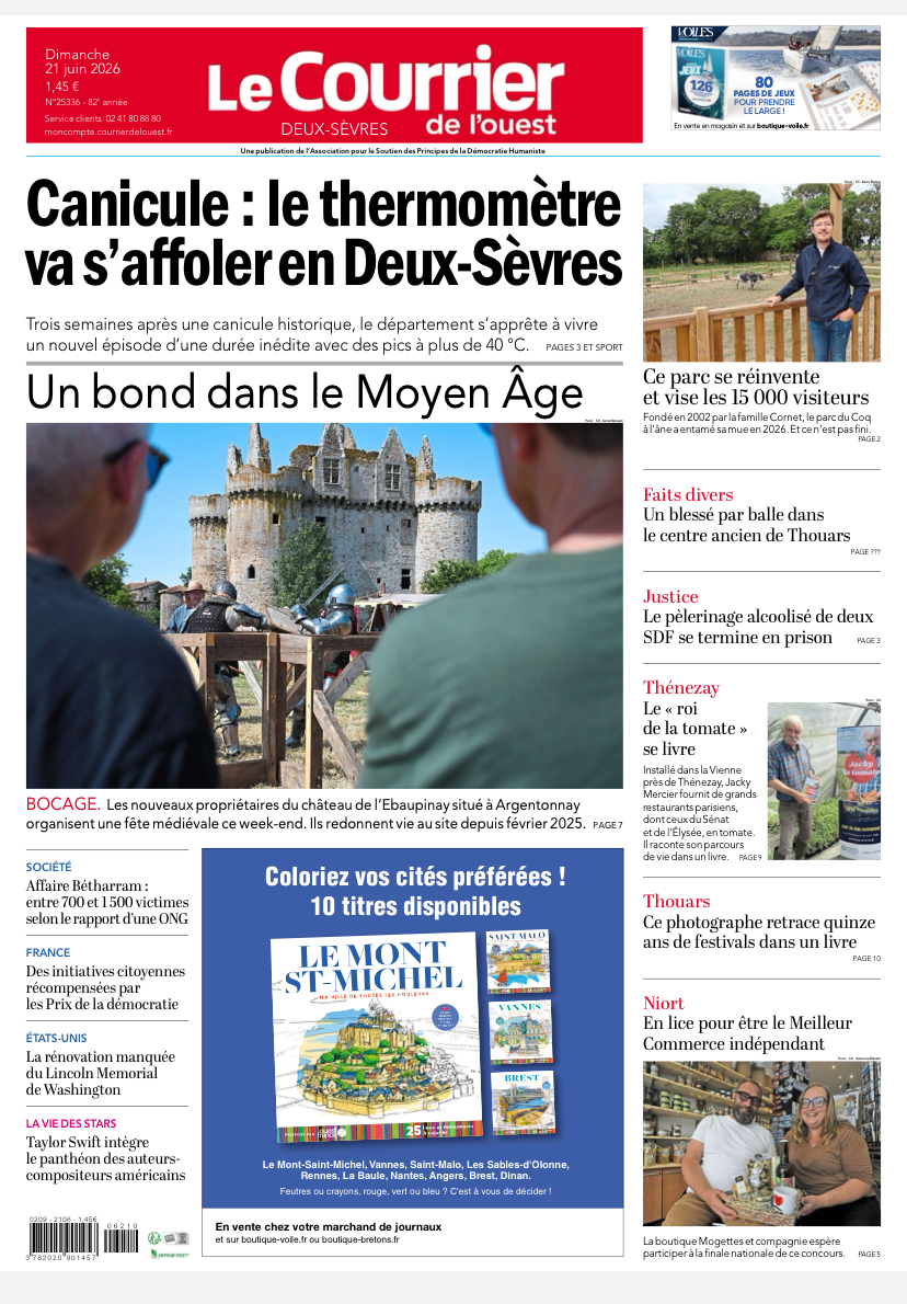 e_niort's tweet photo. #Presse. À la une du #CourrierDeLOuest du dimanche 21 juin 2026. https://t.co/YTyPyYzGLt
