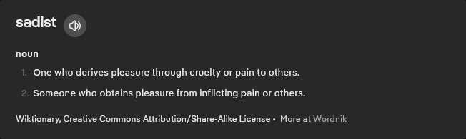 Thatlos1's tweet photo. @Michaelbelivea4 @ZoeSinns Masochism is the word you're looking for. Because sadist isn't the right word for that, unless your saying that transgenders are sadist

No offense, just trying to fix up the conversation. https://t.co/mpuw7PxFNS