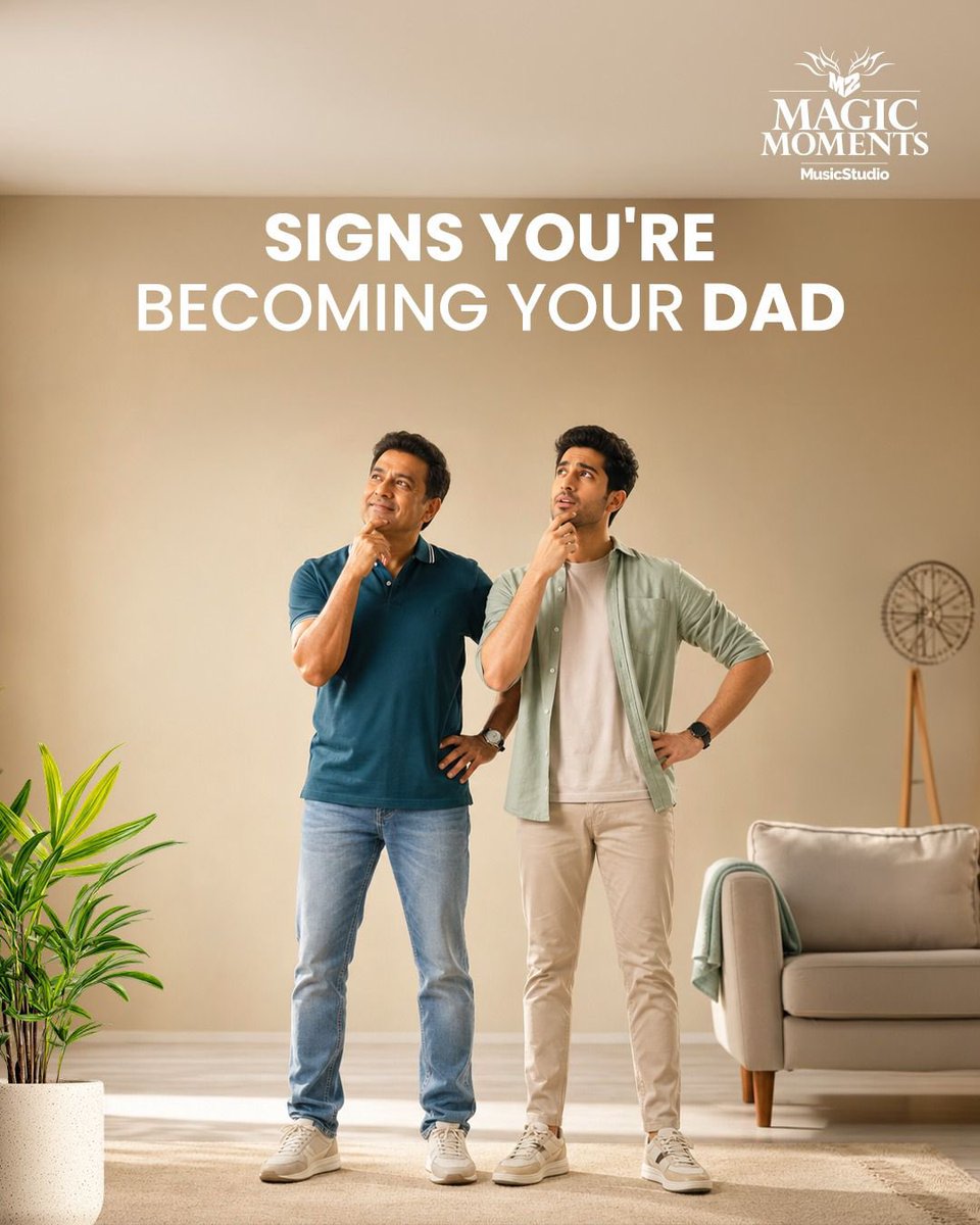 M2magicmoments's tweet photo. One day you're arguing with your dad. The next day you're repeating his lines word for word.
We hate to break it to you, but the transformation has already begun.
Happy Father's Day to the men who influenced us before influencing was a thing.

#MagicMomentsMusicStudio #HappyFathersDay #FathersDay